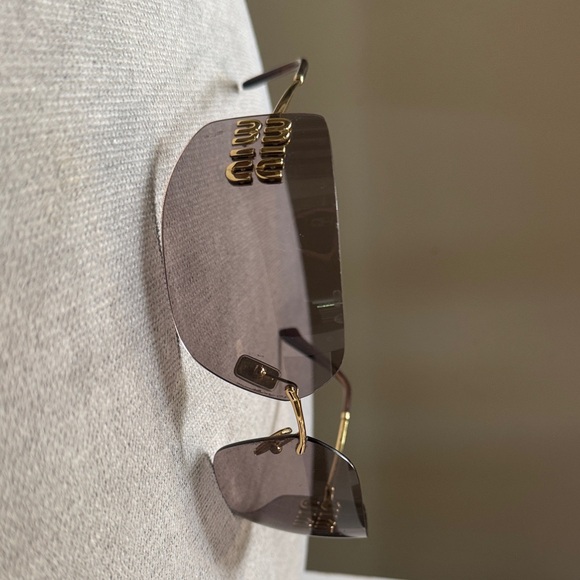 Miu Miu Chic Brown and Gold Sunglasses